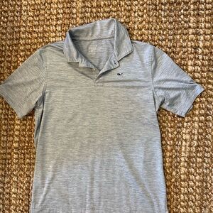 Vineyard Vines Boys Gray Performance Polo Shirt Size L EUC